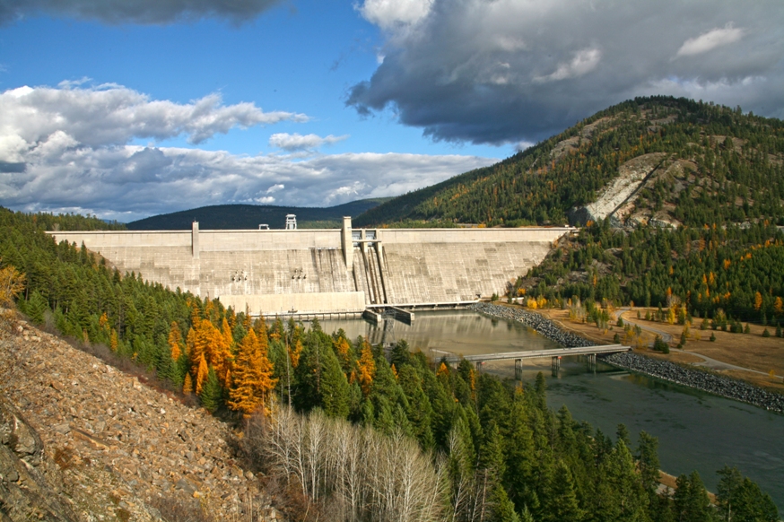 Photo of Fall colors at Libby Dam